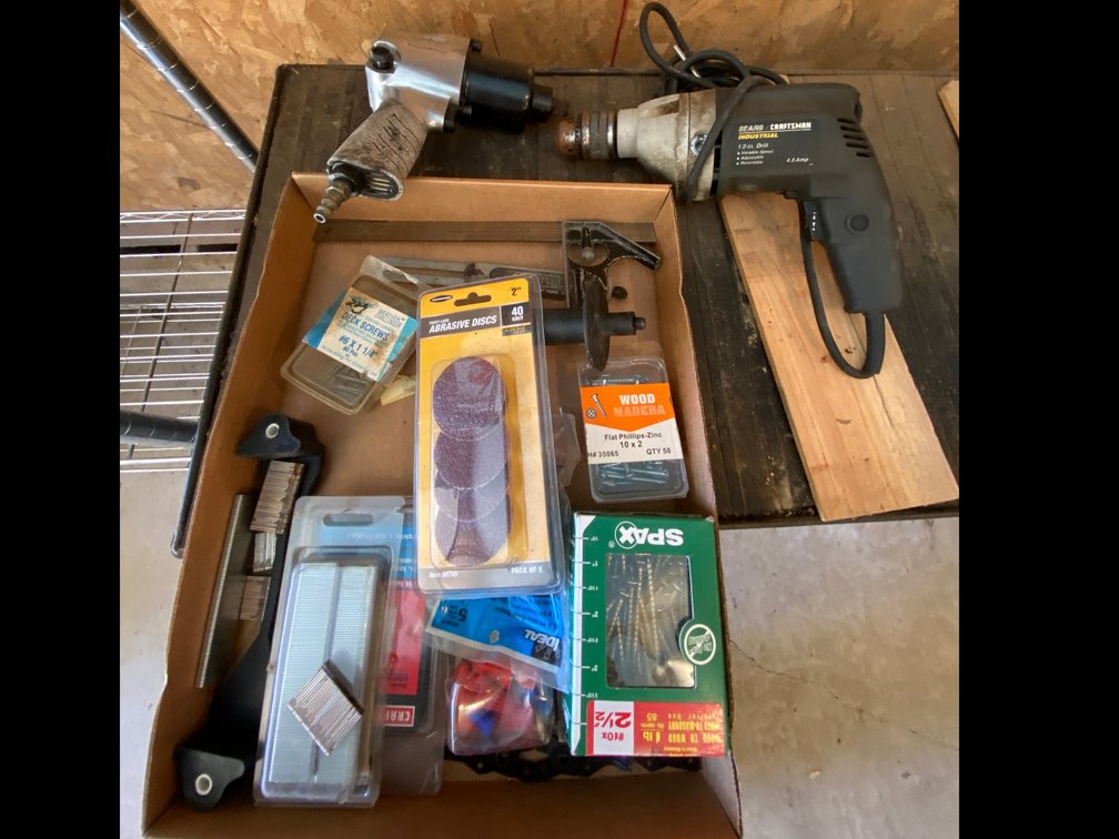 Ingersoll Rand Air Impact Wrench, Craftsman Drill & Hardware Lot