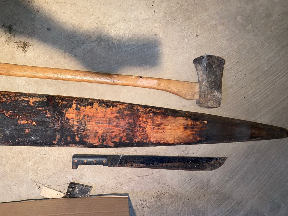 6 ft. Fleshing Board, Ax & Machete