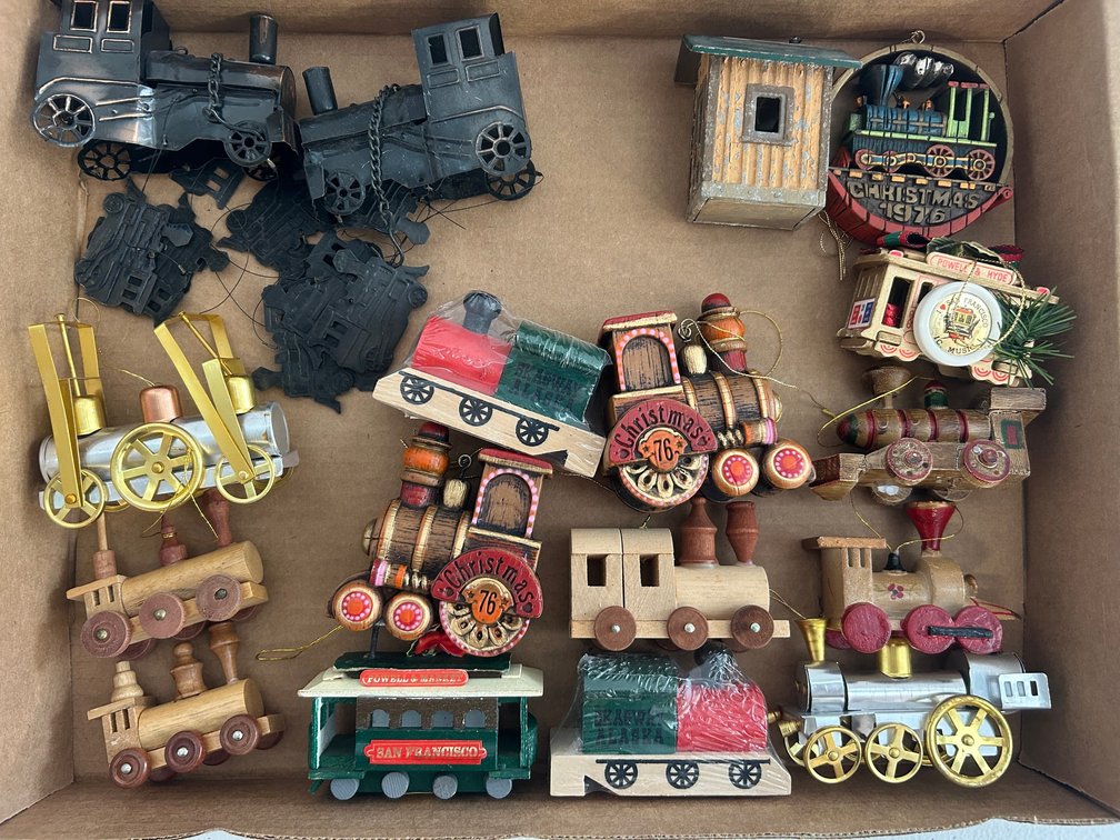 Train theme Christmas ornaments
