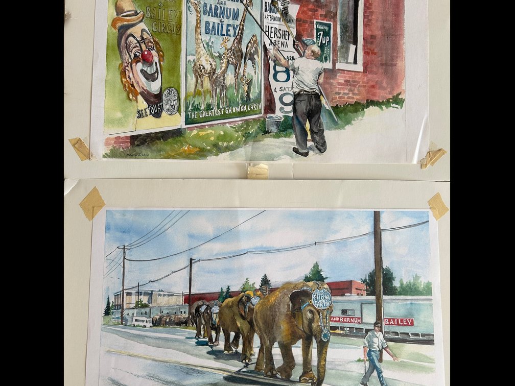 2 Circus theme water colors
