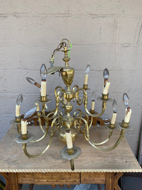 Brass chandelier