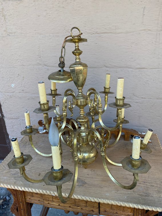 Brass chandelier