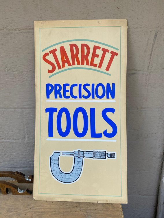 Starrett Precision Tools cardboard sign