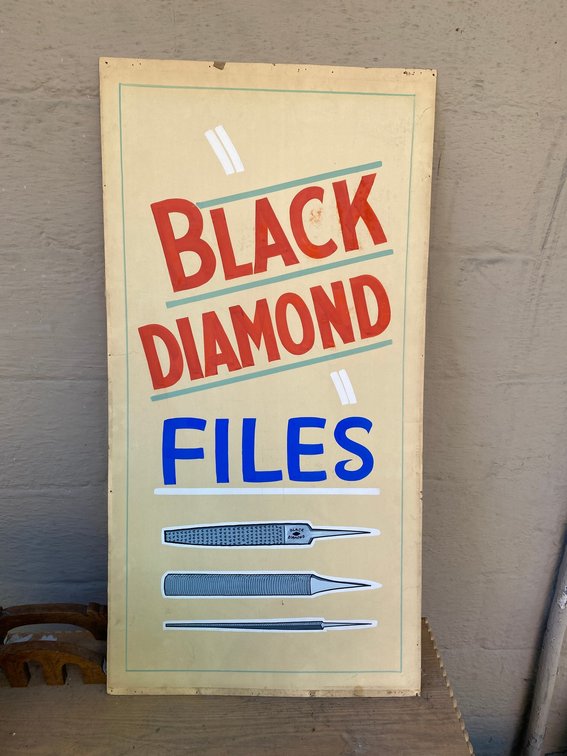 Black Diamond Files cardboard sign