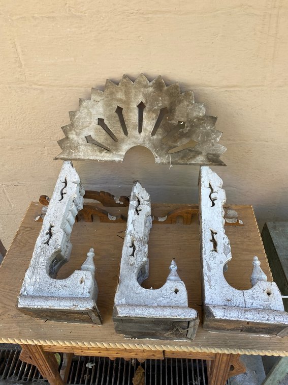 3 Large wooden corbels, eave decoration