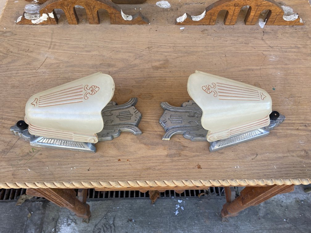 2 Slip globe wall sconces
