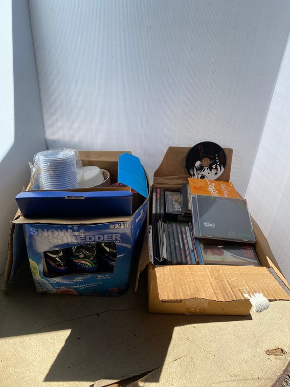 Snow Shredder ice kit, misc. CDs, VCR movies, etc.