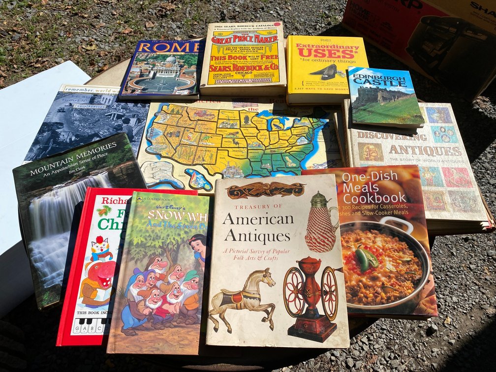 United States puzzle, vintage books, misc.