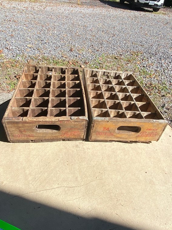 2 Soda Pop wooden crates with slats