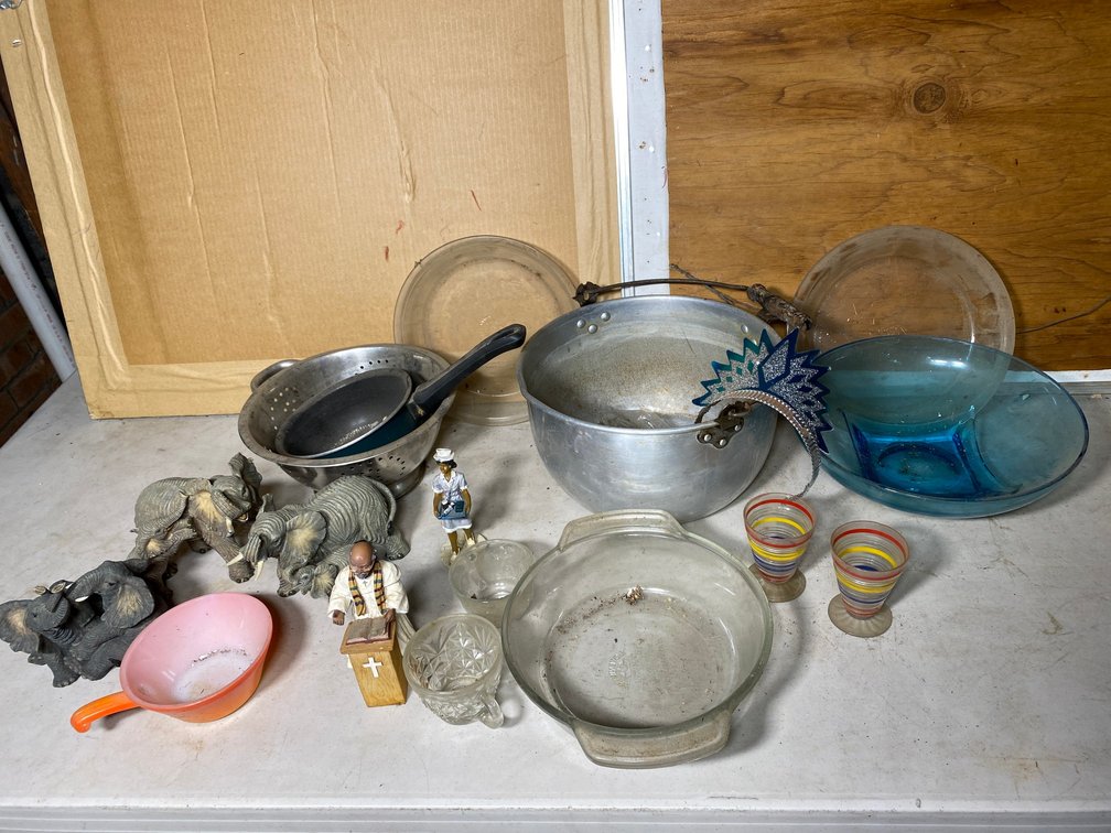 Cookware, related items, elephants, etc.