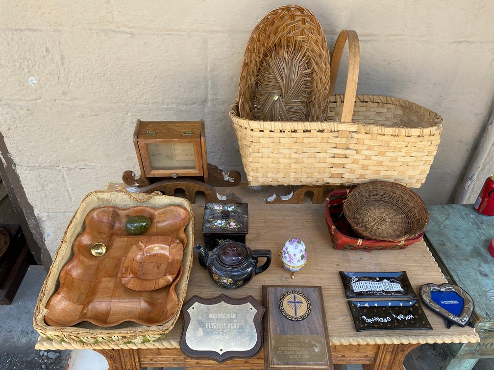 Awards, ashtrays, baskets, misc.