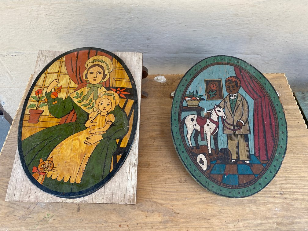 2 Vintage paintings on wood