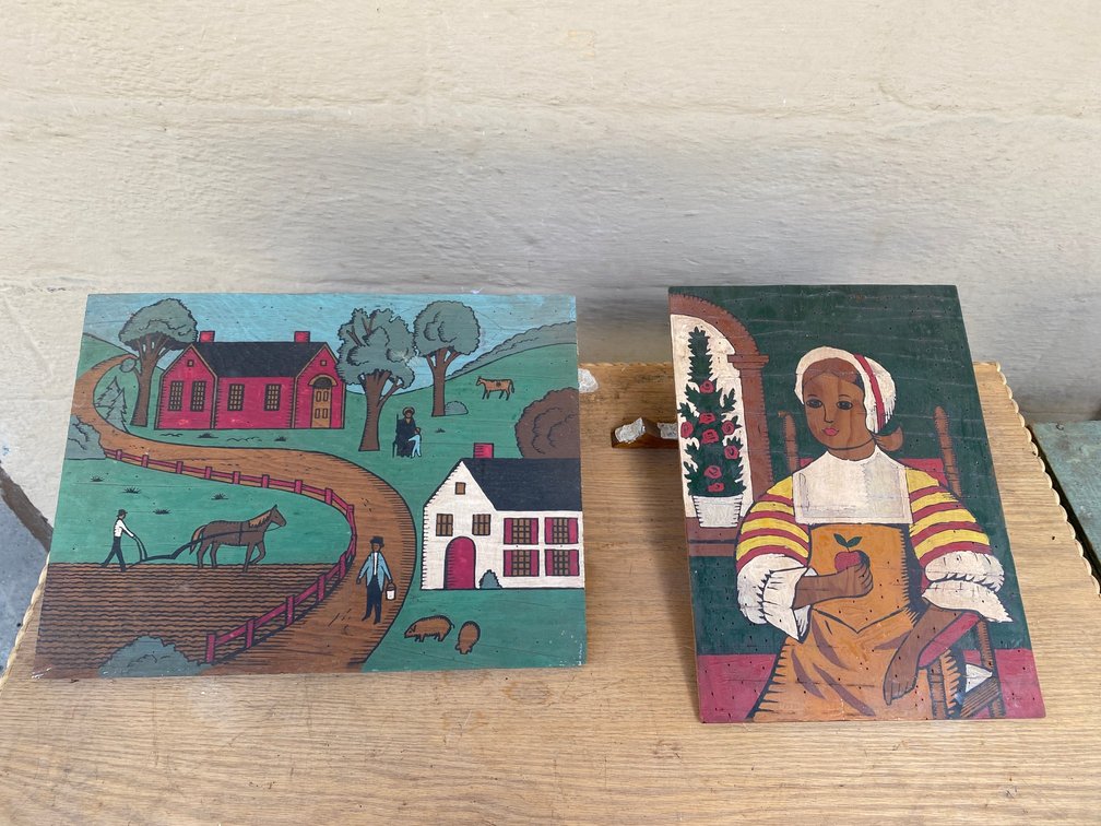 2 Vintage paintings on wood