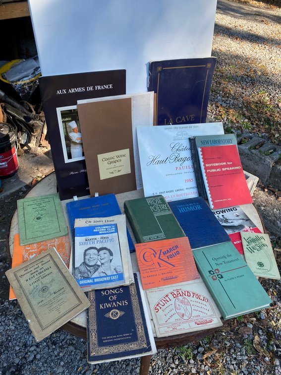 Vintage books and menus