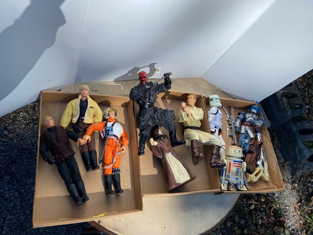 Vintage action figures including Star Wars