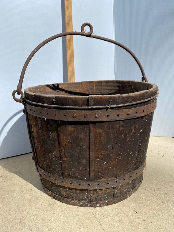 Primitive wooden bucket
