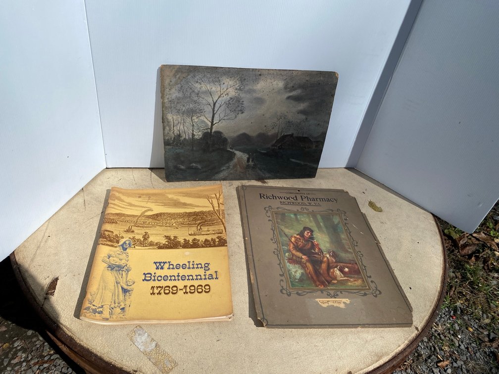 Richwood, WV calendar top, painting, Wheeling bicentennial magazine