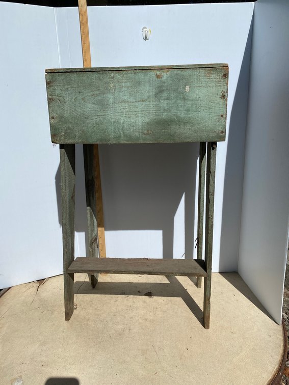 Folk art wooden crate painted stand