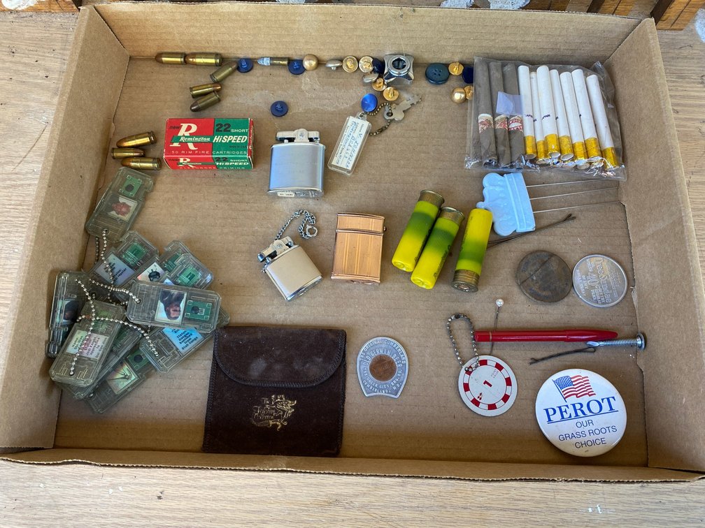 Lot of lighters, 22 shells, misc.