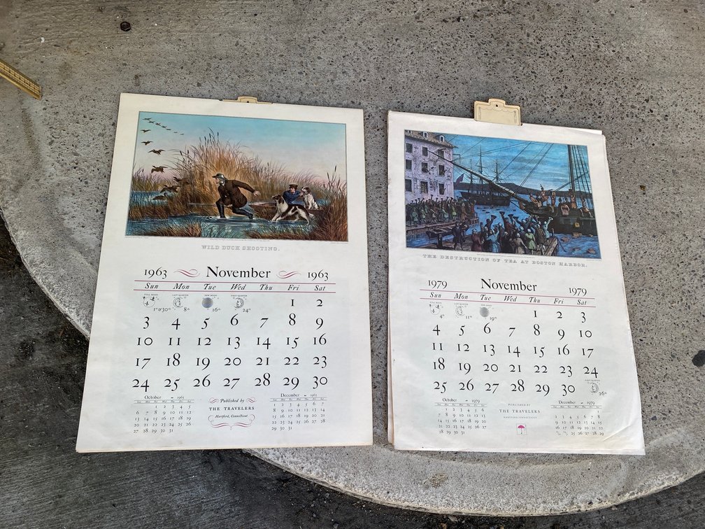 2 Currier and Ives calendars