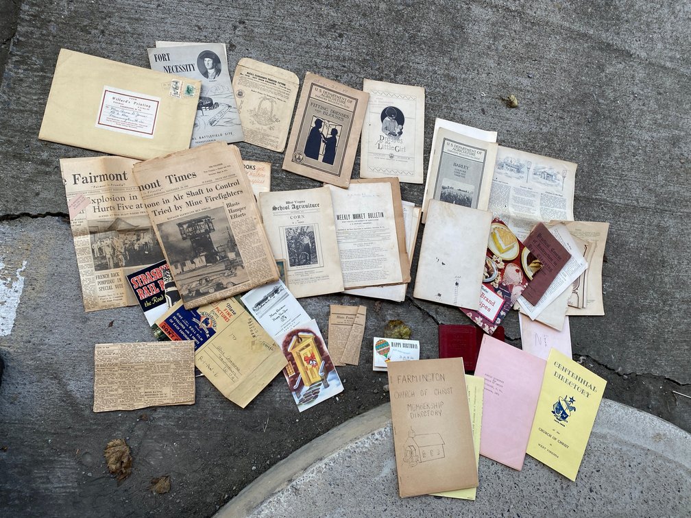 Vintage paper items-some from Fairmont, WV