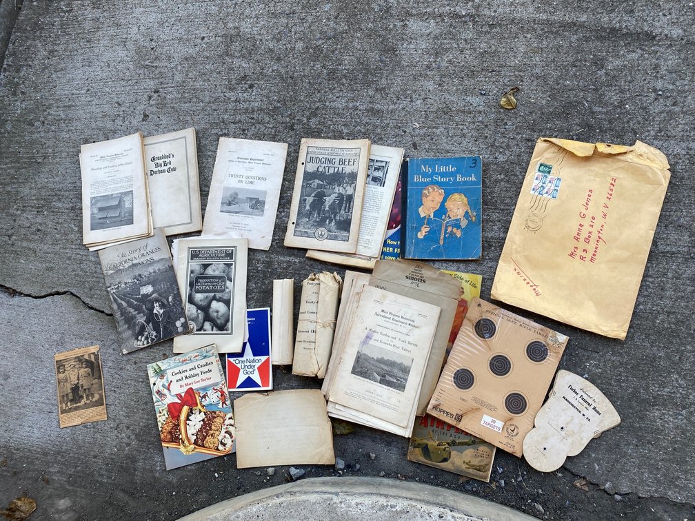 Vintage books including WVU items