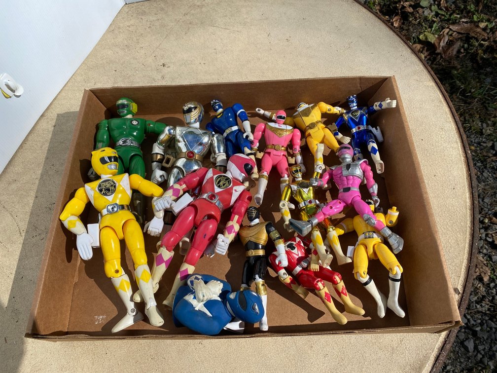 Action figures including Power Rangers