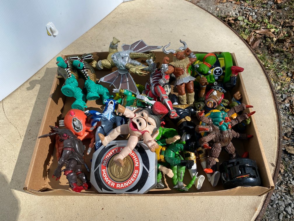 Action figures including Power Rangers