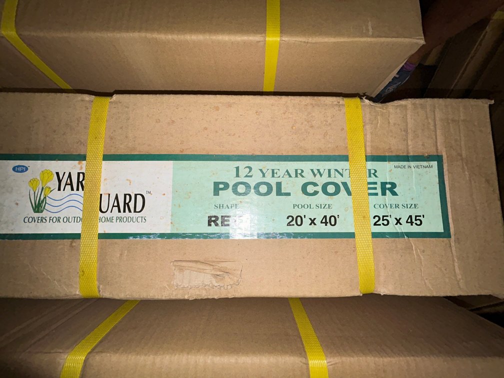 Yard Guard inground pool winter cover, 12 year warranty for 20' x 40' rectangular, cover is 25' x 45'