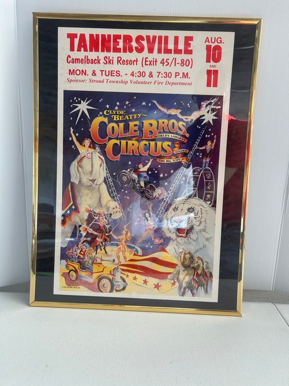 Clyde Beatty Cole Bros. Circus advertising sign-Tannersville