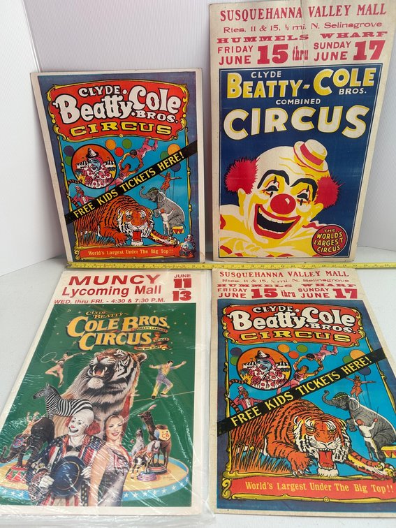Collection of vintage circus posters-Clyde Beatty Cole Bros.