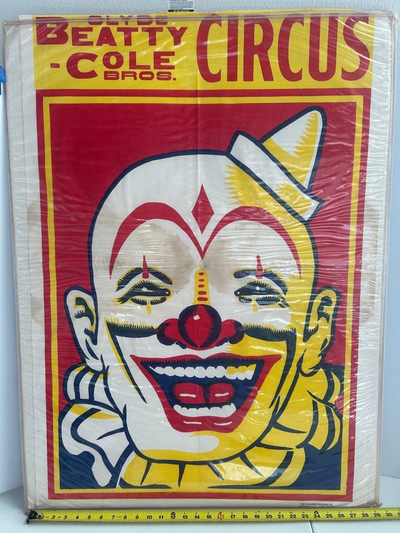 Large Clyde Beatty Cole Bros. Circus poster