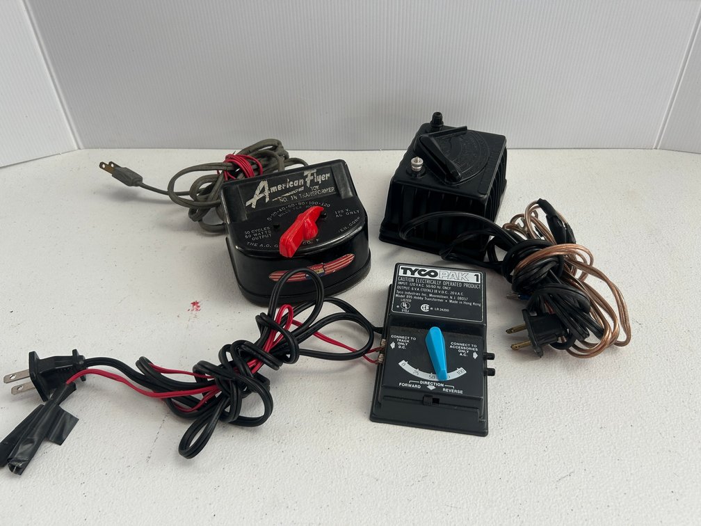 Small selection of model train transformers