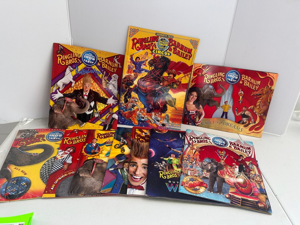 Large selection of Ringling Bros. Barnum & Bailey Circus Show programs