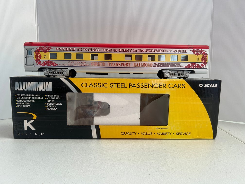 K-Line aluminum circus transport railroad passenger car