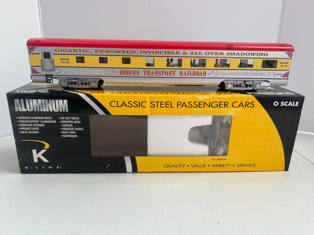 K-Line aluminum Gigantic Renowned Invincible and All- Overshadowing circus transport railroad passenger car