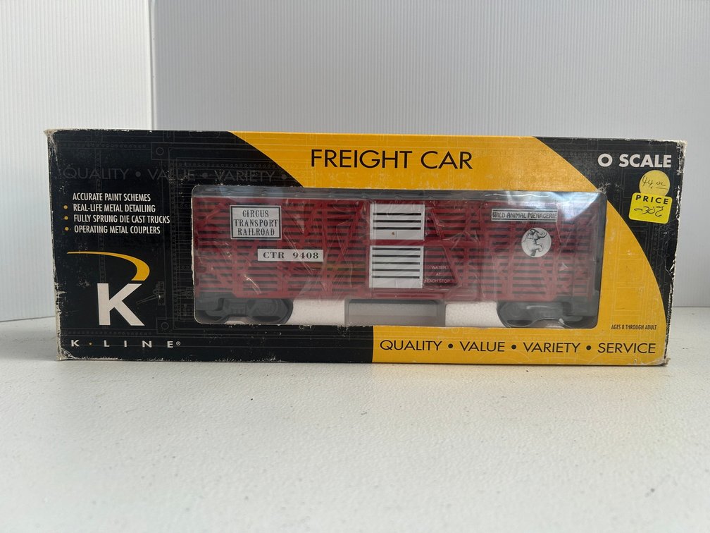 K-Line O Scale cattle or stock car, circus transport railroad