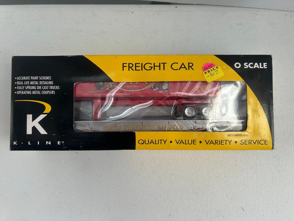 K-Line O Scale freight car-flat car with trailer