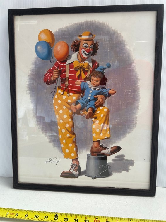 Signed clown print