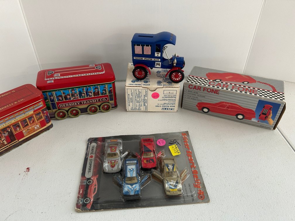 Selection of banks and truck items