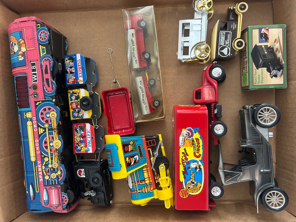 Selection of vintage toys