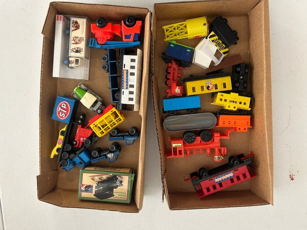 Selection of vintage plastic toys