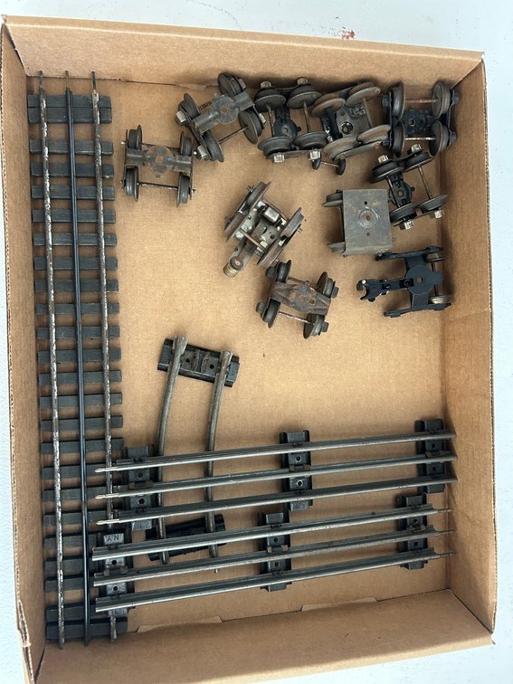 Small selection of O27 track and Marx style wheels and bogies