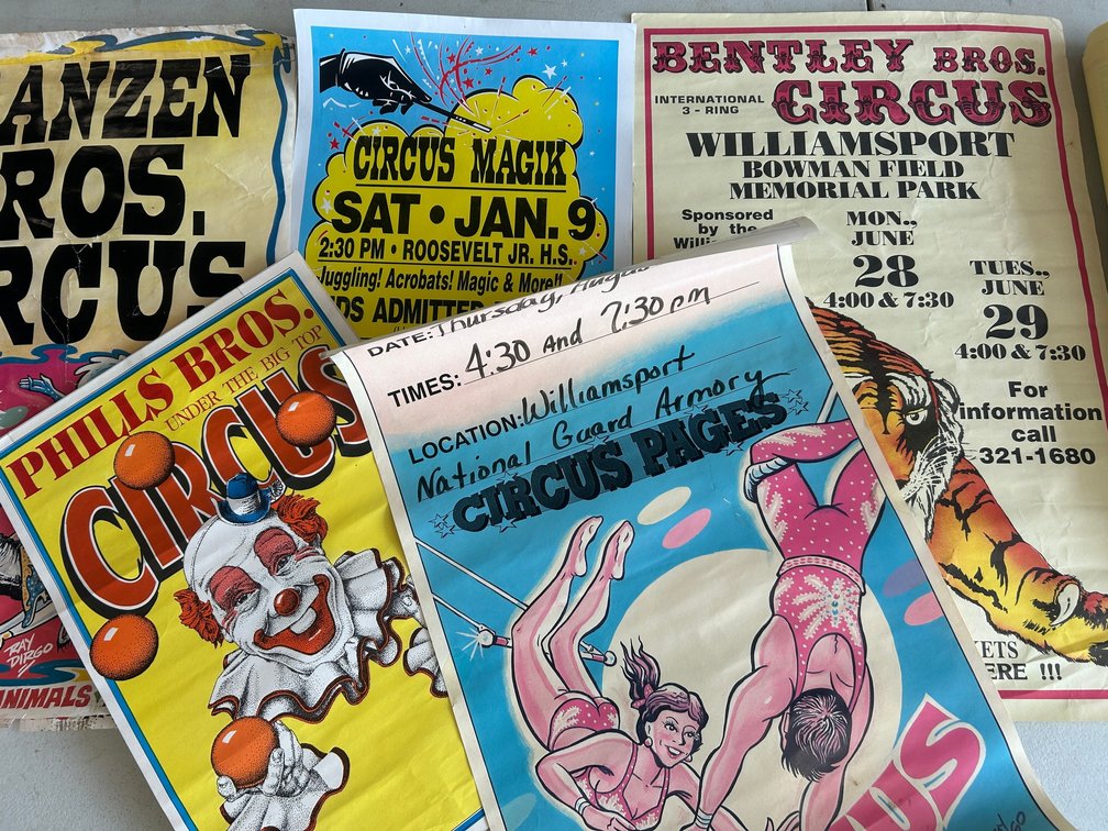 Various circus advertising posters