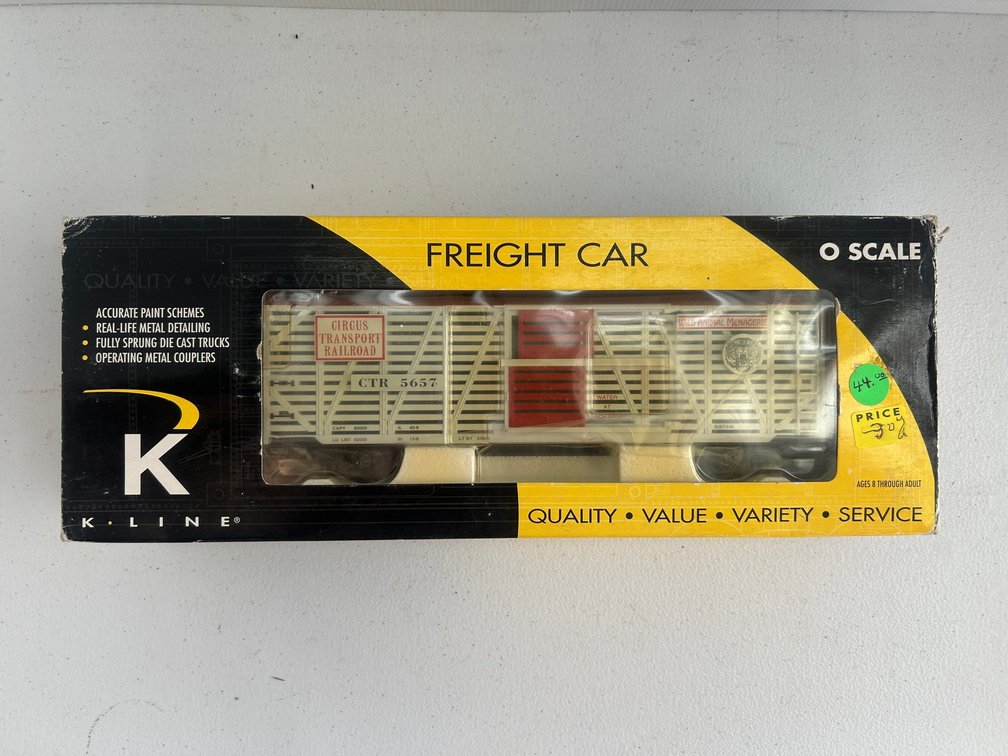 K-Line O-Gauge circus transport railroad double stock car