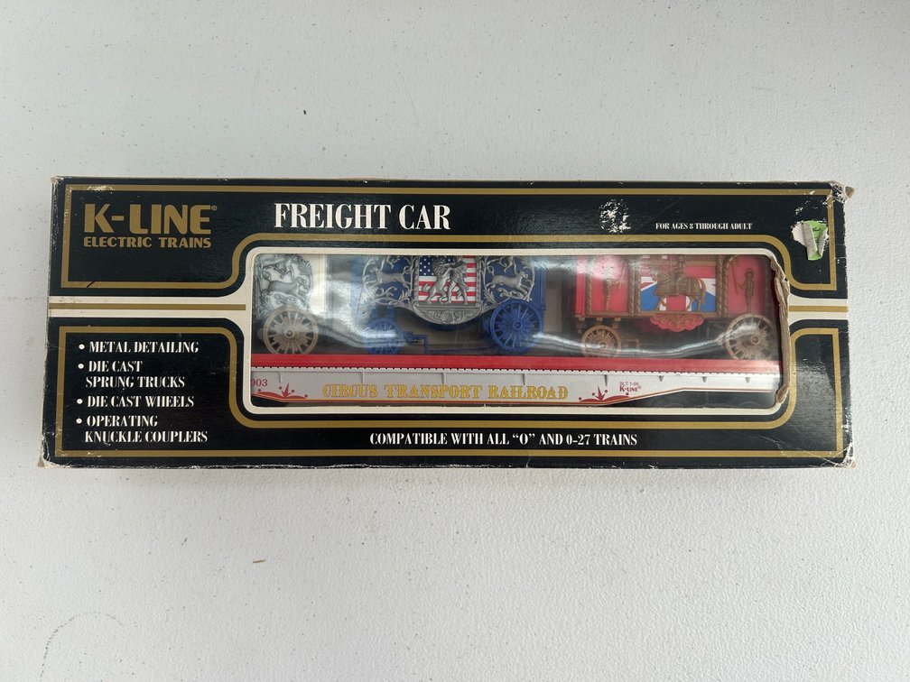 K-Line Freight car circus transport railway classic freight car with wagons
