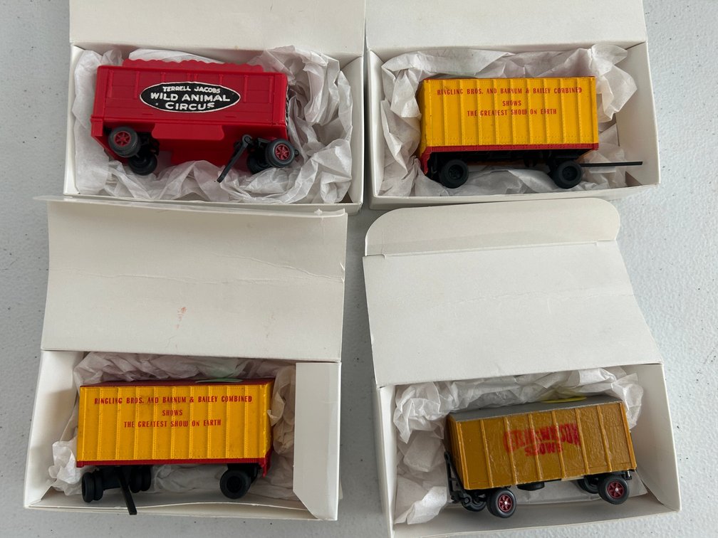 Selection of O Scale circus wagons