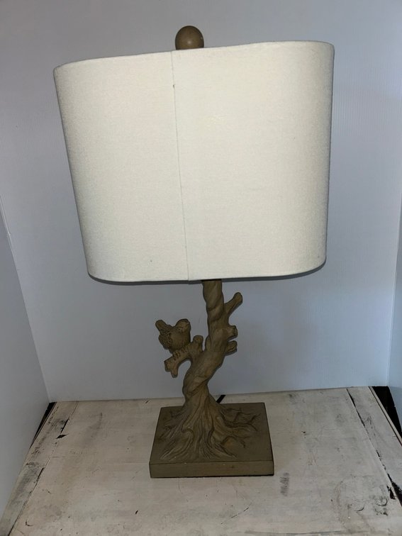 Lamp-Tree Trunk and Bird