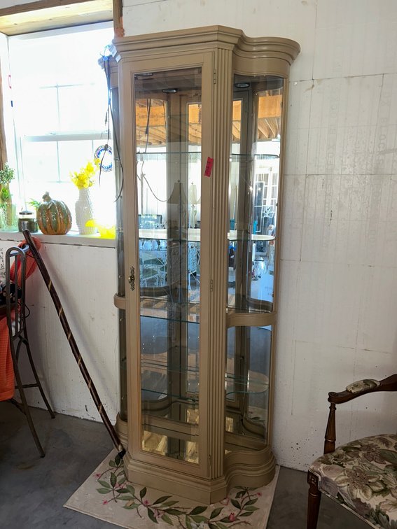 Lighted Display Case with Beveled Glass