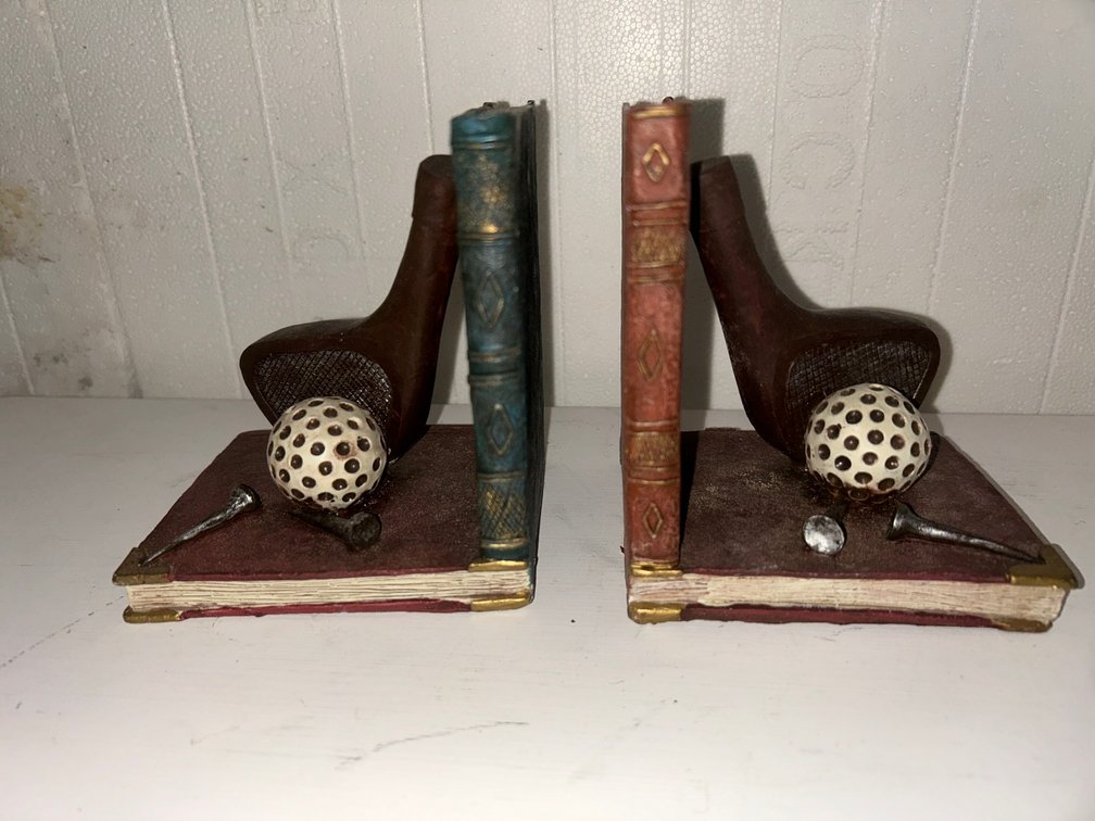 Golf Club and Golf Ball Book ends